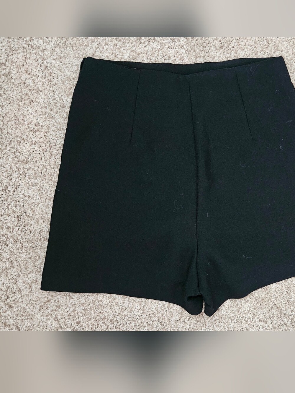 Zara Black High-Waist Shorts With Decorative Gold Button Front - Picture 7 of 10